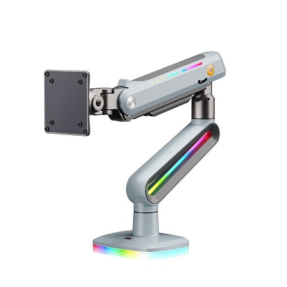 זרוע שולחנית דו מפרקית הידראולית כולל תאורה למסך מחשב גדול 32 עד 60 אינץ' משקל עד 20 קילו אורך מירבי 62 ס''מ גובה מירבי 49 ס''מ North Bayou NB V7 Hydraulic Double-Jointed Desktop Arm for Large Computer Screens 32 Inches to 60 Inches Weight up to 20kg Including Lighting